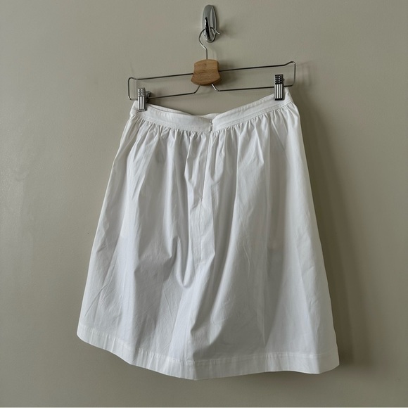 THEORY-WHITE Cotton Blend A-Line Skirt (Size:2) - Picture 7 of 9